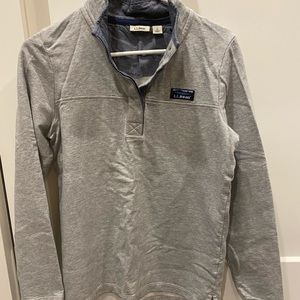 Women’s L.L. Bean grey cotton rugby shirt